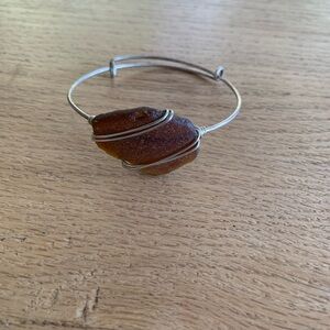 Sea Glass Wire Wrapped Bracelet Women’s Topaz Preloved